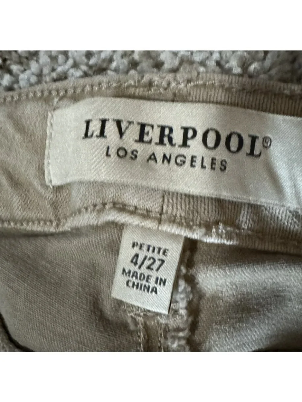 Liverpool Los Angeles Pants Womens Petite 4/27 Tan Skinny Chinos Stretch